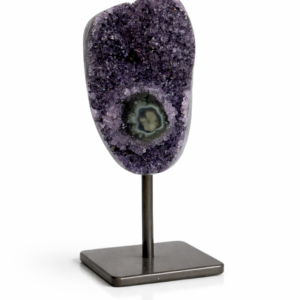 Geoda de Amatista Natural con Base Metálica