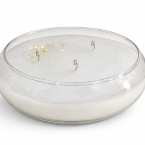 Vela Artesanal Triple Mecha en Recipiente de Vidrio