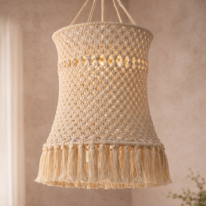 Lámpara colgante artesanal de crochet ( 49 x 40 CM )