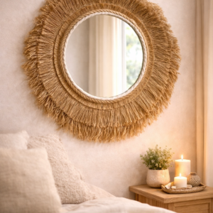 Espejo de fibras naturales ( 47 x 50 CM )