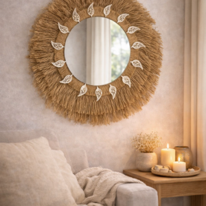 Espejo de fibras naturales ( 28 X 53 CM )