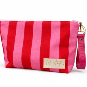 Neceser Rayado Rosa y Rojo