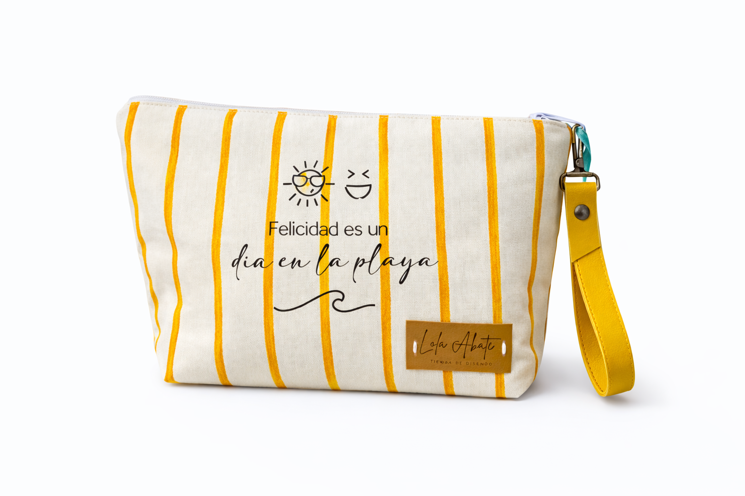 Neceser Felicidad Playa Rayado Amarillo