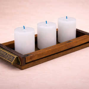 Porta Velas Rústico de Madera x3