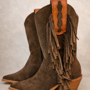 Texanas de Cuero Premium Engamuzado con Flecos