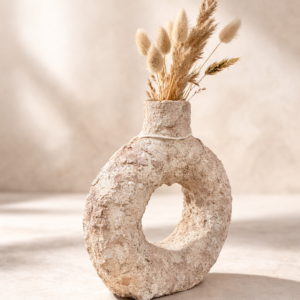 Jarrón Decorativo Textura Natural ( 20 X 16 CM )