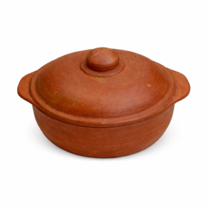 Cazuela de Barro Artesanal con Tapa – Estilo Rústico Natural ( 30 CM )