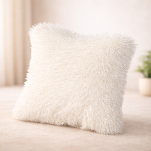 Almohadón Textura Natural Shaggy Blanca Boho ( 40 X 40 CM )