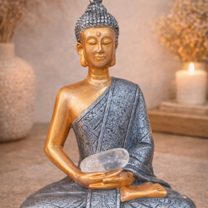 Buda Dorado con Cuarzo de Luz ( 20 CM )