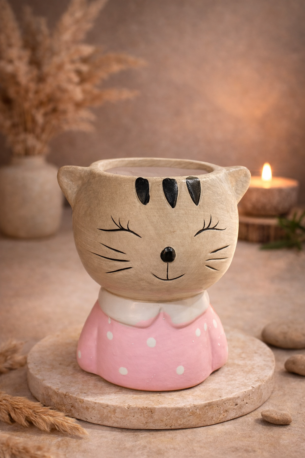 Porta Vela Gatito “Luz Suave” ( 12 CM )