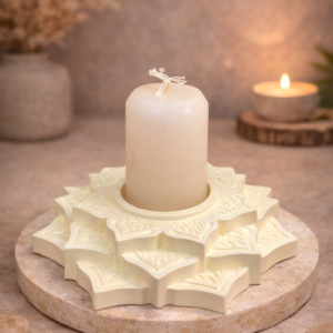 Porta Vela Mandala “Armonía Natural” amarillo (12 CM )