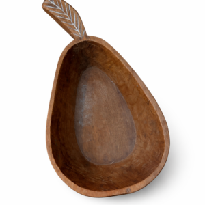 Bandeja Artesanal de Madera Estilo Hoja ( 27 X 14 CM )