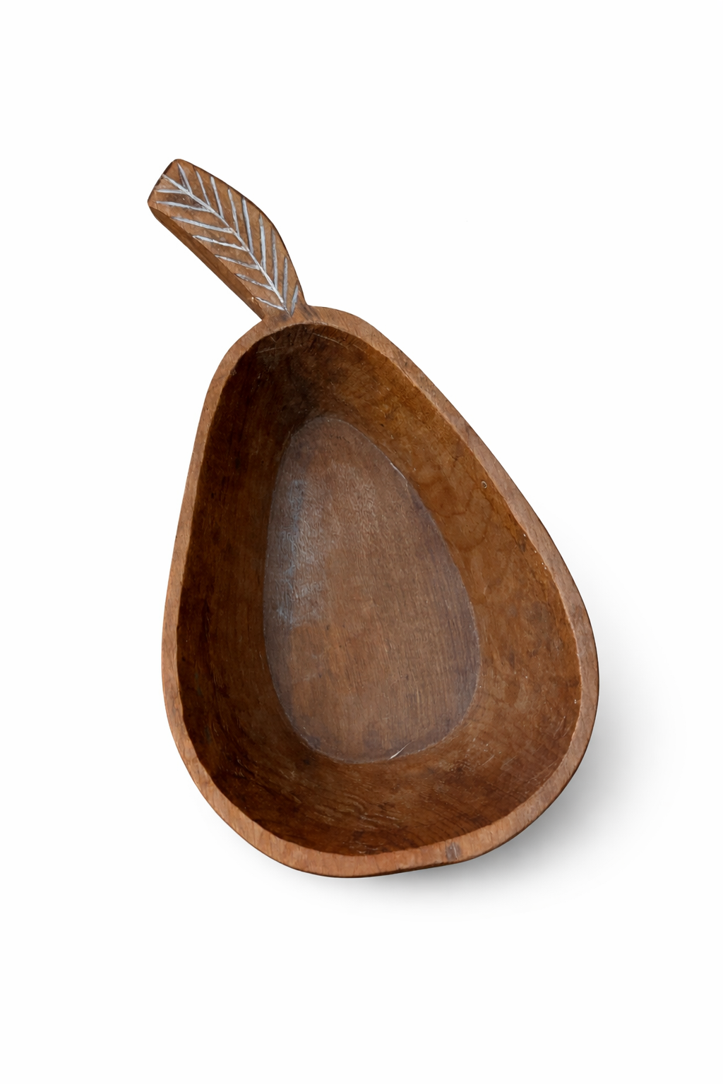 Bandeja Artesanal de Madera Estilo Hoja ( 27 X 14 CM )