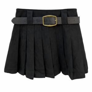 Pollera Plisada Negra con Cinturón Talle M/S