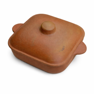 Cazuela de Barro Artesanal con Tapa – Estilo Rústico Natural