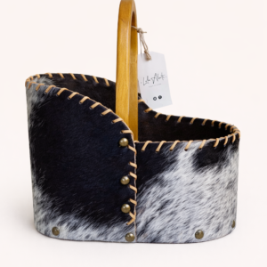 Matera Premium de Cuero Vacuno con Pelo y Madera