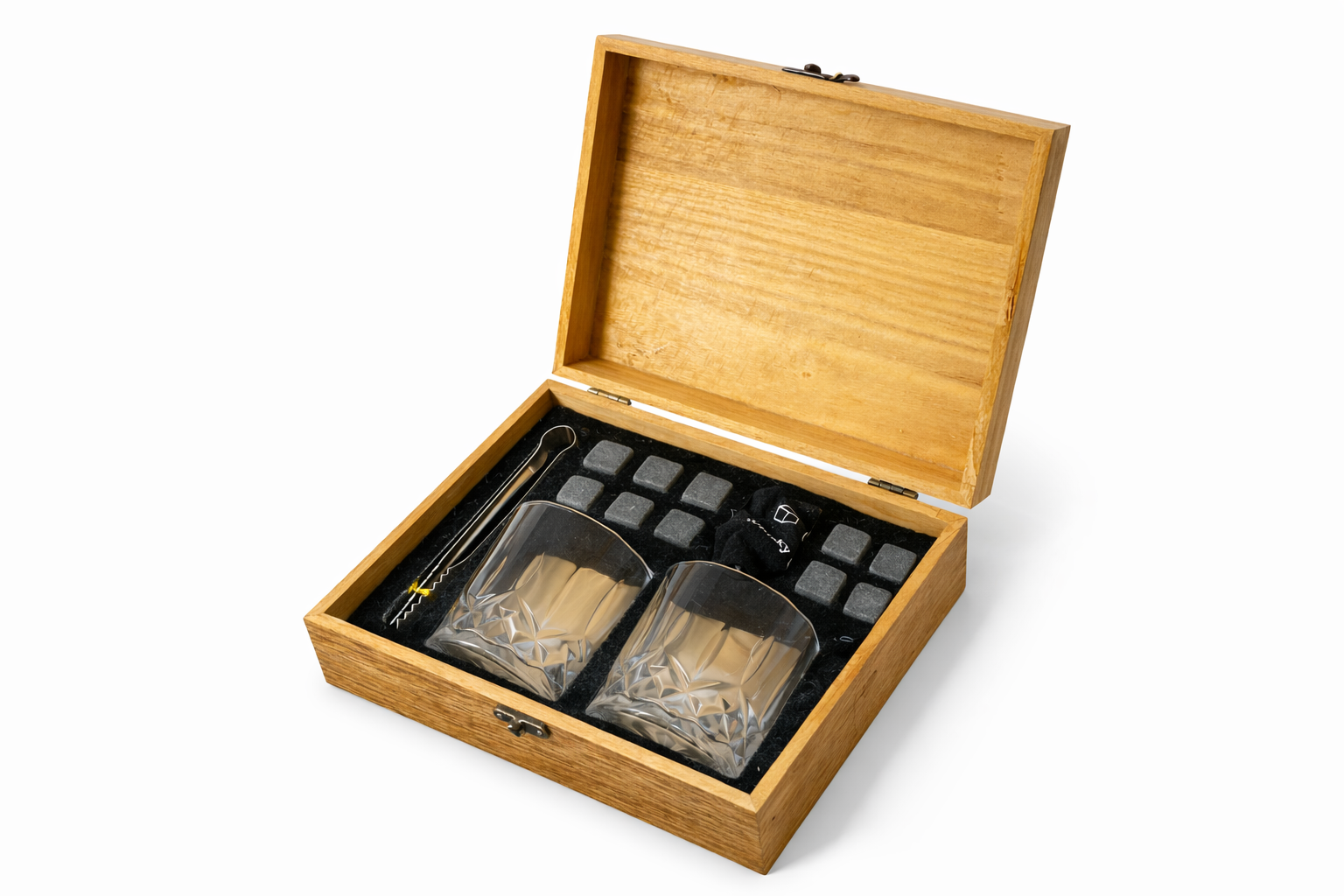 Set Whiskero Premium en Caja de Madera Natural ( 22 X 19 CM ) - Imagen 2