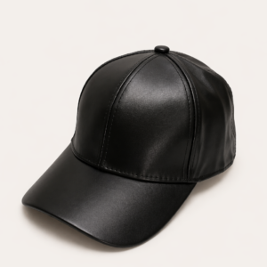 Gorra Eco Cuero Negra Minimal