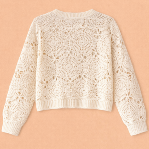 Suéter de crochet delicado y elegante