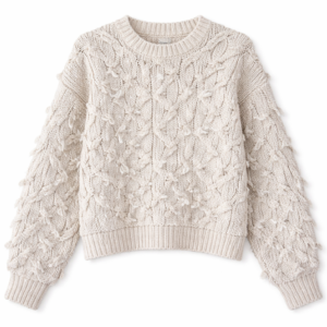 Suéter Tejido Texturizado color Blanco con Relieve talle M