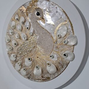 PAVO REAL ALBINO EN CUARZO CRISTAL / ANDROMEDA ART STUDIO